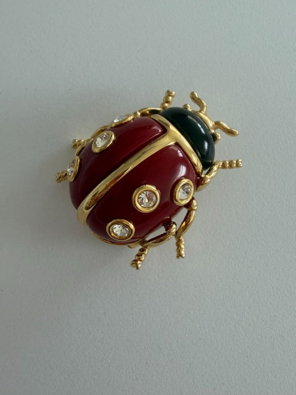 KENNETH JAY LANE Ladybug Jeweled Brooch Pin